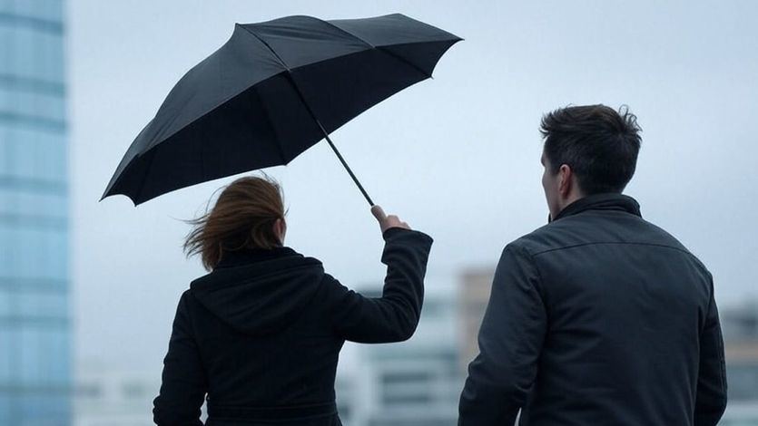 Lluvia y viento en la ciudad