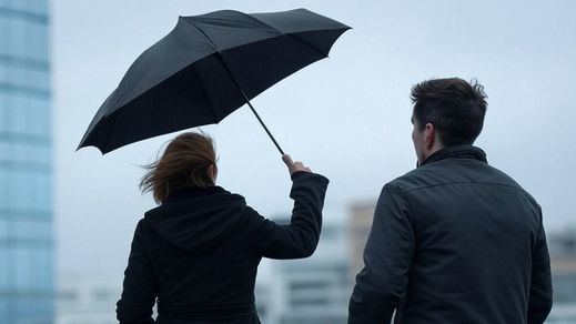 Lluvia y viento en la ciudad