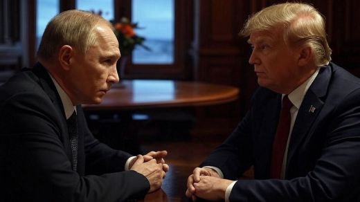 Imagen recreada de una reunión de Putin y Trump