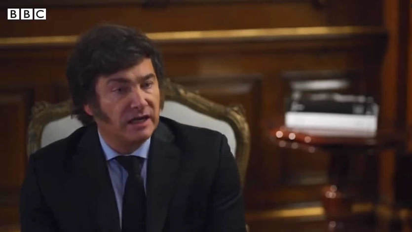 Javier Milei, entrevistado por la 'BBC'