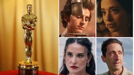 Mikey Madison, Demi Moore, Adrien Brody y Timothée Chalamet