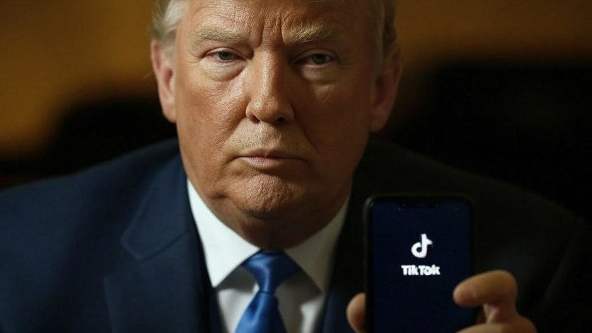 Trump, con TikTok en su móvil