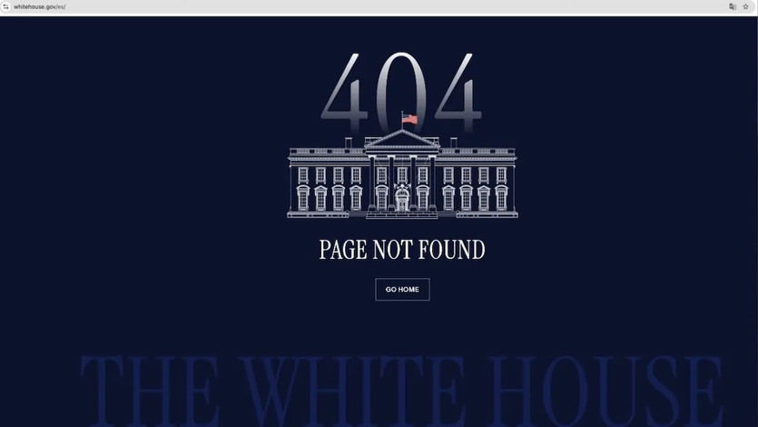 Error 404 al entrar en la web Casa Blanca en español