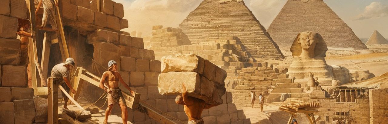 Reconstrucción de cómo se levantaron las pirámides del antiguo Egipto