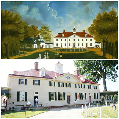 Mount Vernon en época de Whasington y en la actualidad